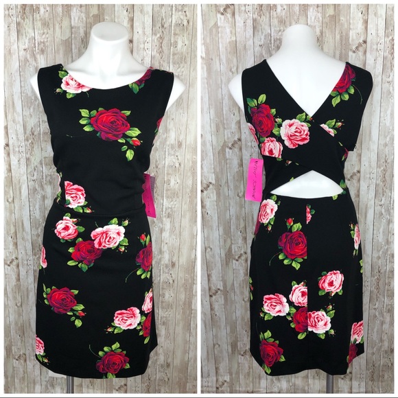Betsey Johnson Dresses & Skirts - ❎SOLD Betsey Johnson Black Floral Crisscross Dress